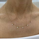 Diamond Charm Necklace 0.5 ct Yellow Gold