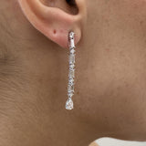 Diamond Drop Earrings 1.9 ct White Gold