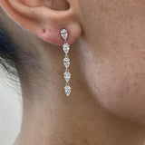 Diamond Drop Earrings 1.2 ct White Gold