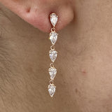 Diamond Drop Earrings 1.2 ct Rose Gold