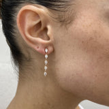 Diamond Drop Earrings 1.2 ct Rose Gold