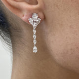 Diamond Drop Earrings 3.4 ct White Gold