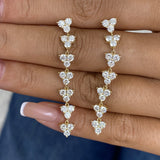 Diamond Drop Earrings 3 ct Yellow Gold
