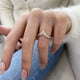 Diamond Chevron Pave Ring 0.87 Carat Rose Gold 14K