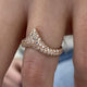 Diamond Chevron Pave Ring 0.87 Carat Rose Gold 14K