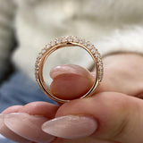 Diamond Chevron Pave Ring 0.87 Carat Rose Gold 14K