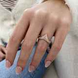 Diamond V Shape Ring 0.8 ct Rose Gold