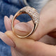 Diamond Dome Ring 1.06 Carat Rose Gold 14K