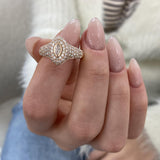 Diamond Dome Ring 1.02 Carat Rose Gold 14K