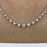 Diamond Chain Necklace 1.1 ct White Gold
