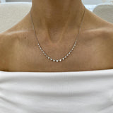 Diamond Chain Necklace 1.1 ct White Gold