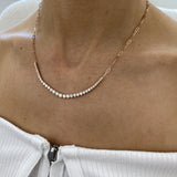 Diamond Chain Necklace 2.2 ct Rose Gold