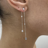 Diamond Dangle Earrings 0.6 ct White Gold