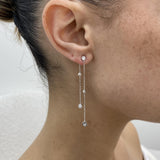 Diamond Dangle Earrings 0.6 ct White Gold
