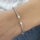 Diamond Bangle Bracelet 0.6 ct White Gold