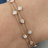 Diamond Link Bracelet 1.10 ct Rose Gold