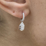Diamond Dangle Earrings 0.9 ct White Gold