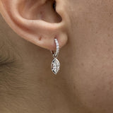 Diamond Dangle Earrings 0.7 ct White Gold