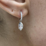 Diamond Dangle Earrings 0.7 ct White Gold