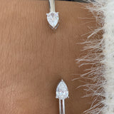 Diamond Open Bangle Bracelet 1.1 ct White Gold