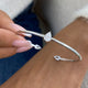 Diamond Open Bangle Bracelet 1.1 ct White Gold