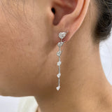 Diamond Drop Earrings 2.3 ct White Gold