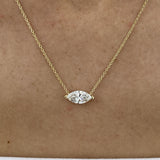 Solitaire Diamond Marquise Pendant Necklace 1.50ct TCW