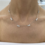 Diamond Chain Necklace 2.8 ct White Gold