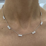 Diamond Chain Necklace 2.8 ct White Gold