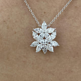 Diamond Pendant Necklace 1.7 ct White Gold