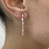 Diamond Drop Earrings 1.4 ct Rose Gold
