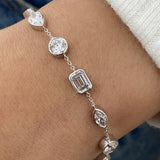Diamond Link Bracelet 5 ct White Gold