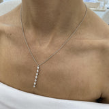 Diamond Lariat Necklace 0.9 ct White Gold