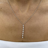 Diamond Lariat Necklace 0.9 ct White Gold