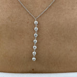 Diamond Lariat Necklace 0.9 ct White Gold