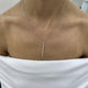 Diamond Lariat Necklace 0.9 ct White Gold