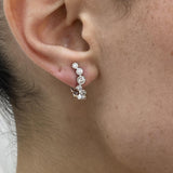 Diamond C Hoop Earrings 1.1 ct White Gold