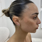 Diamond C Hoop Earrings 1.2 ct White Gold