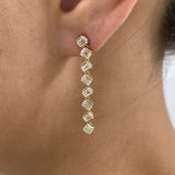 Diamond Drop Earrings 2.4 ct Yellow Gold