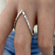 Diamond Chevron Fashion Ring 0.75 ct TCW, White Gold 14K