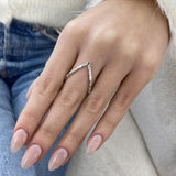 Diamond Chevron Fashion Ring 0.75 ct TCW, White Gold 14K