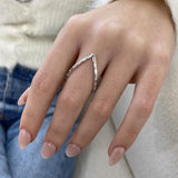 Diamond V Shape Ring 0.7 ct White Gold