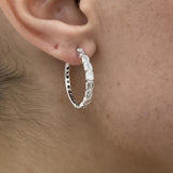 Diamond Hoop Earrings 1.4 ct White Gold