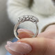 Diamond 5 Stone Fashion Ring 1 ct TCW, White Gold 14K