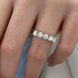 Diamond 5 Stone Fashion Ring 1 ct TCW, White Gold 14K