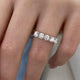 Diamond 5 Stone Fashion Ring 1 ct TCW, White Gold 14K
