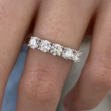 Diamond 5 Stone Fashion Ring 1 ct TCW, White Gold 14K