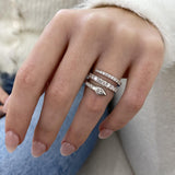 Diamond Wrap Ring 1.57 Carat White Gold 14K