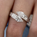 Diamond Wrap Ring 1.7 ct White Gold