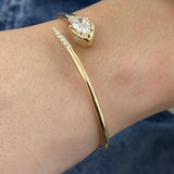 Diamond Bangle Bracelet 1.20 ct TCW, Yellow Gold